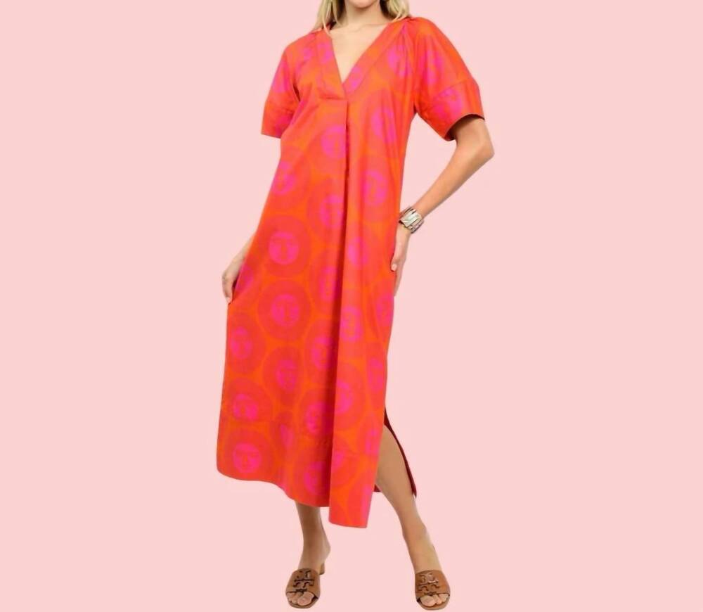 NEW UNCLE FRANK the solis medallion midi dress in orange